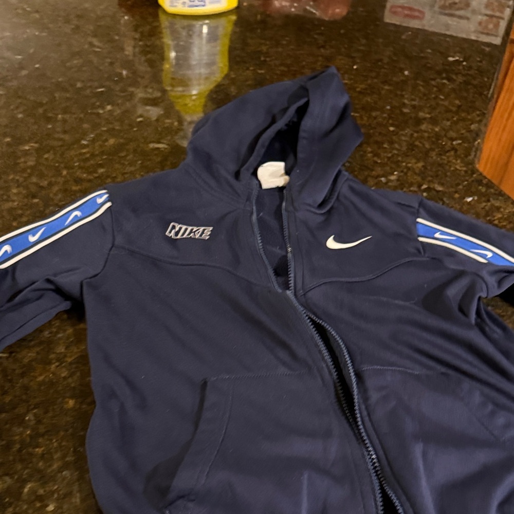 Nike kids Dark Blue Windbreaker with White Accents